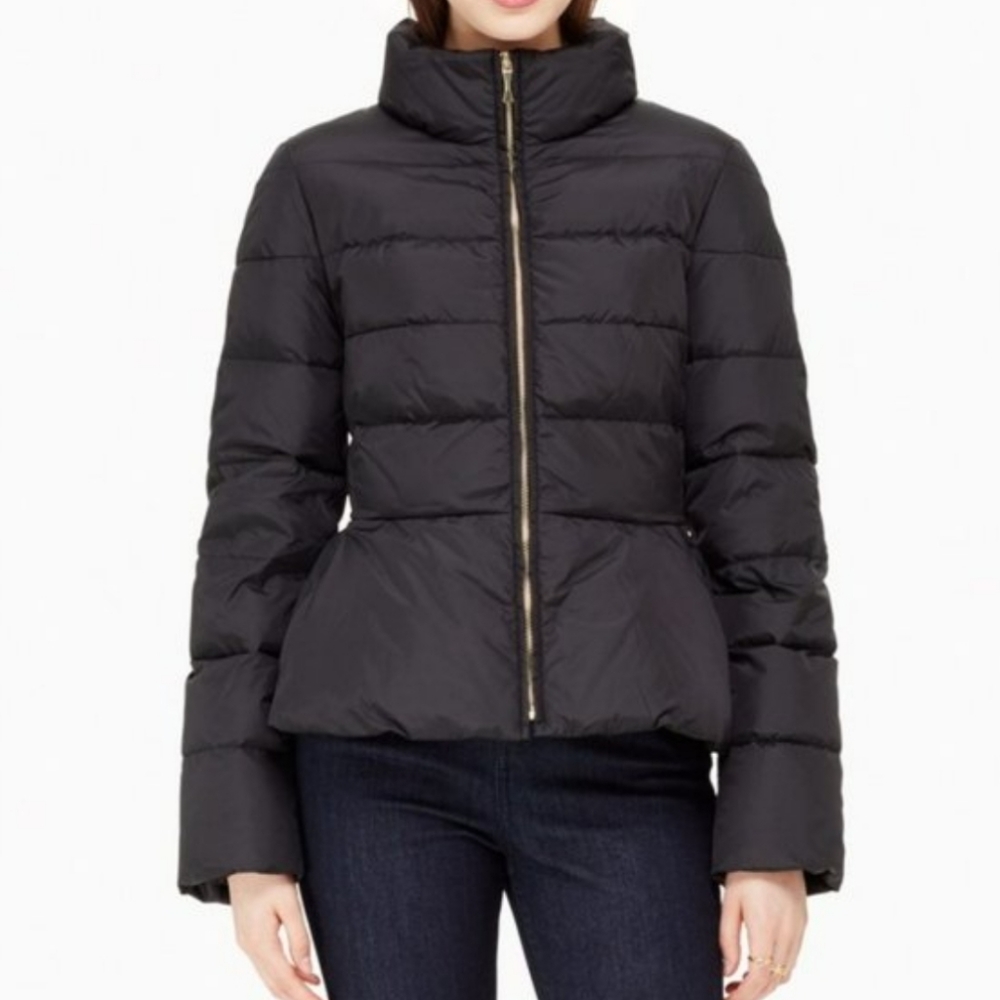 Kate Spade Peblum Puffer Jacket Black Down Filled Size 2